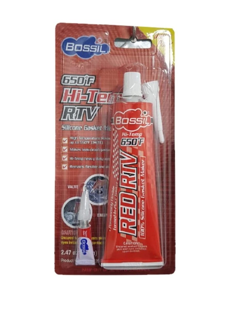 Bossil - Silicone Gasket Maker Red RTV Hi-Temp BS-8026VP Bossil - Image 1