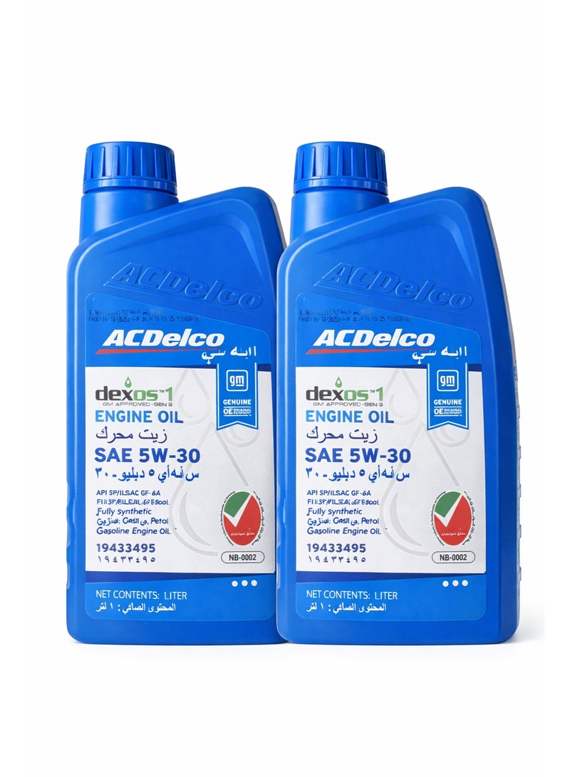 ACDelco Dexos1 Gen 3 Engine Oil SAE 5W-30 Fully Synthetic 1L (Pack of 2)