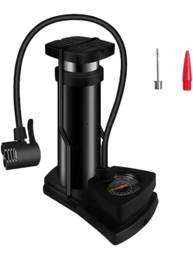 IDELLA Bike Cycle Pump Portable Activated High Pressure Universal Foot Air Pump with Needle Extra Pressure Gauge Lightweight Pump for Motorbike, Cars, Bicycle, Football, Balloons, Scooter - Image 1