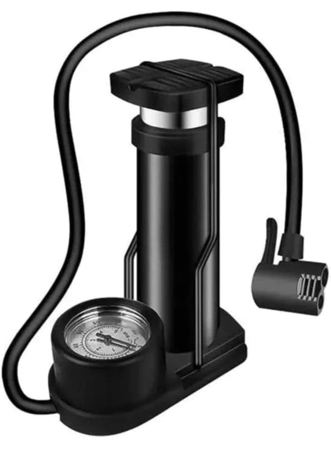 IDELLA Bike Cycle Pump Portable Activated High Pressure Universal Foot Air Pump with Needle Extra Pressure Gauge Lightweight Pump for Motorbike, Cars, Bicycle, Football, Balloons, Scooter - Image 3