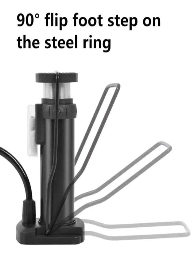IDELLA Bike Cycle Pump Portable Activated High Pressure Universal Foot Air Pump with Needle Extra Pressure Gauge Lightweight Pump for Motorbike, Cars, Bicycle, Football, Balloons, Scooter - Image 2
