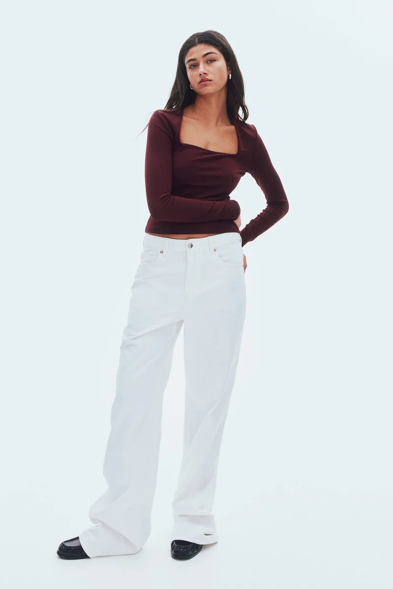 H&M Long-sleeved microfibre top