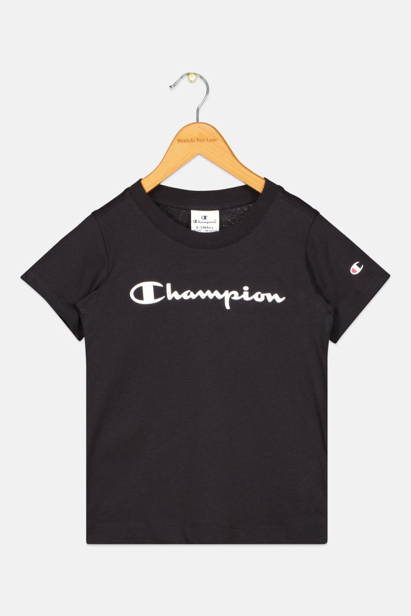 Champion Kids Girl Sportswear Fit Short Sleeve Outdoor Top, Black  - Image 1