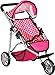 Fash N Kolor Baby Doll Stroller with Adjustable Canopy Toy Storage Basket Foldable Baby Stroller for Pretend Play Denim Pink - Image 3