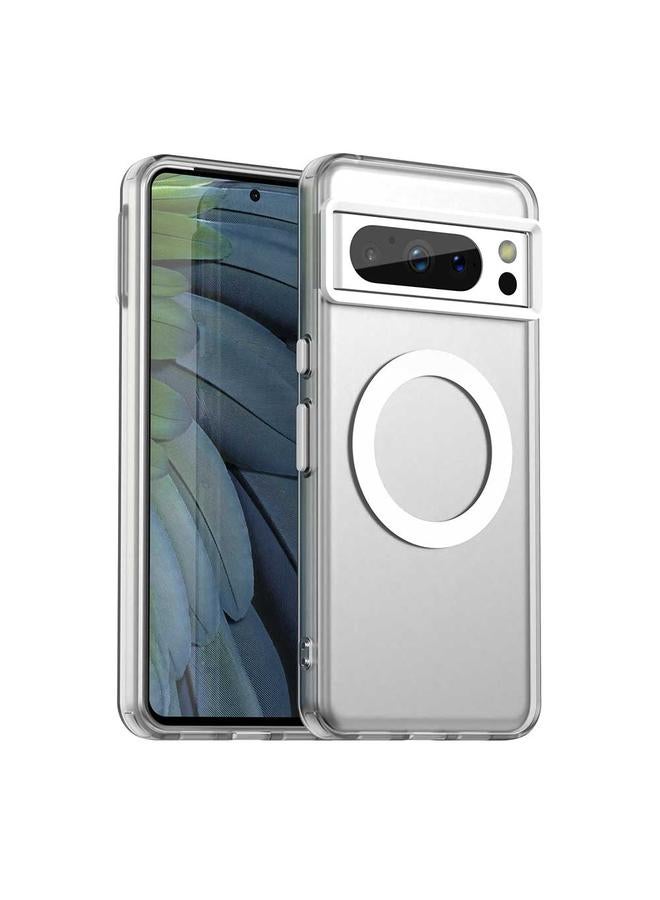 جراب هاتف Candy Magsafe PC Hybrid TPU لهاتف Google Pixel 8 Pro (أبيض)