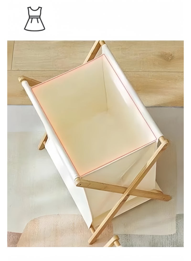 Lee Yon Portable Laundry Hamper Fordable Dirty Clothes Large Storage Basket Laundry Basket Yoga Mat Storage Basket Toys Storage Organizer Clothes Storage for Bathroom Bedroom ( Beige , 56.5 × 50 × 34 cm) - Image 5