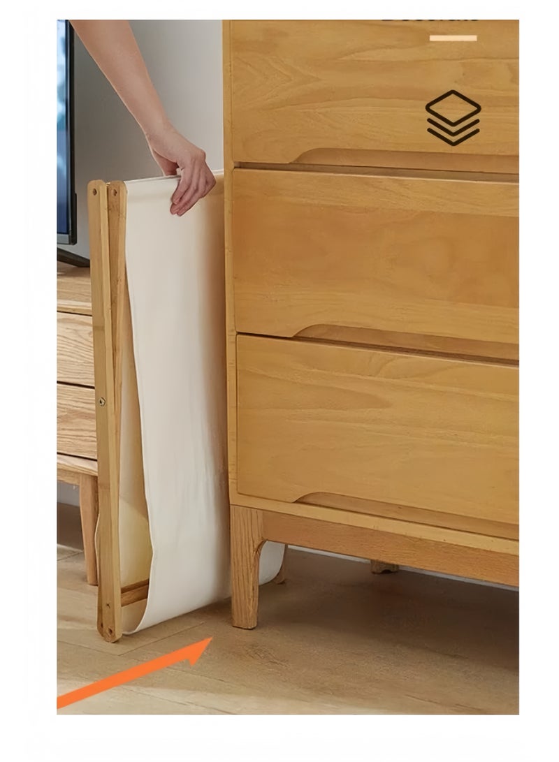 Lee Yon Portable Laundry Hamper Fordable Dirty Clothes Large Storage Basket Laundry Basket Yoga Mat Storage Basket Toys Storage Organizer Clothes Storage for Bathroom Bedroom ( Beige , 56.5 × 50 × 34 cm) - Image 4