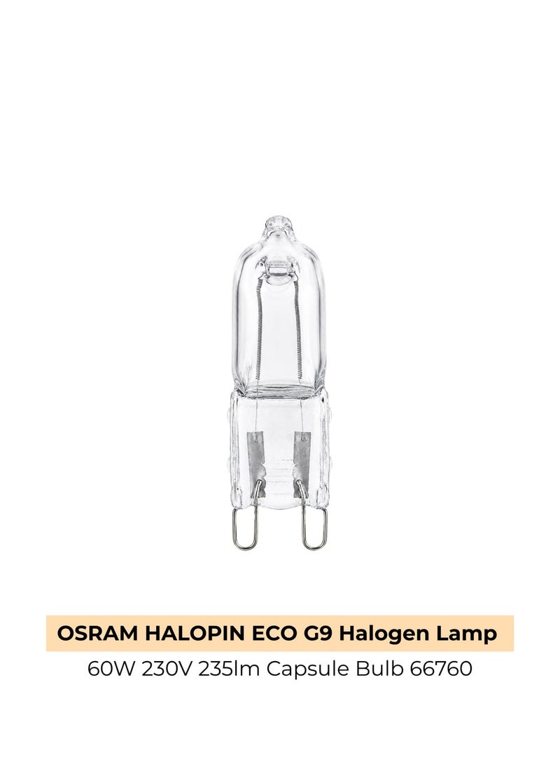 OSRAM HALOPIN ECO G9 Halogen Lamp 60W 230V 235lm Capsule Bulb 66760 - Image 1