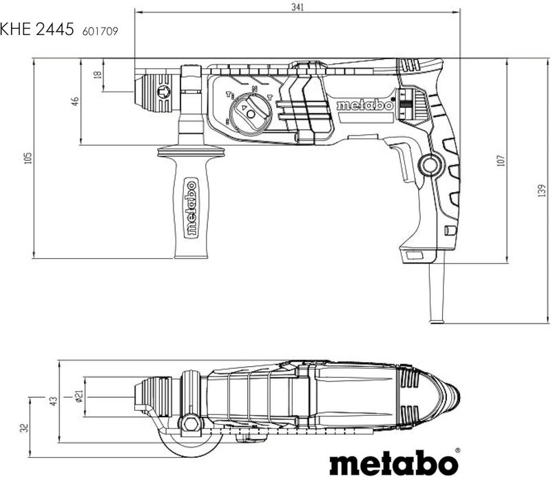 Metabo KHE 2445 SDS-Plus Rotary Hammer Drill - Image 2