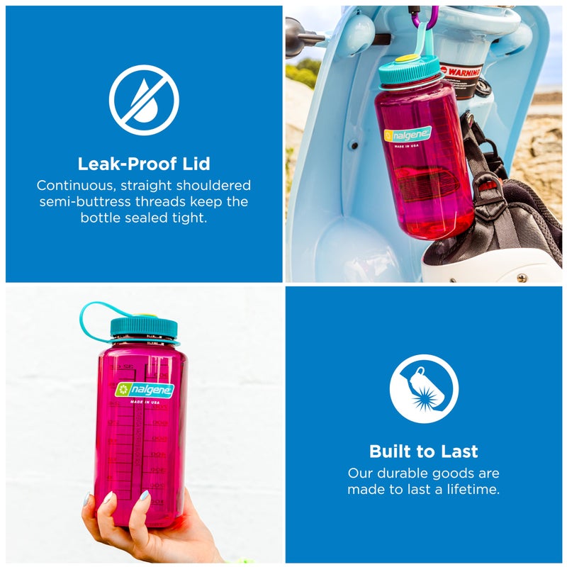 Nalgene 32 oz Wide Mouth Water Bottle | BPA-Free, Durable & Leak Proof, Lightweight Bottle for Hiking & Gym, Work & Travel, Eggplant - Image 3