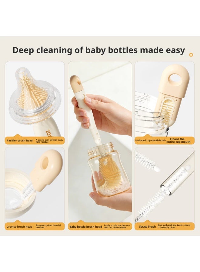 youkebei 10-in-1 Portable Baby Bottle Brush Cleaning Set with Drying Rack and Travel Case - Image 3