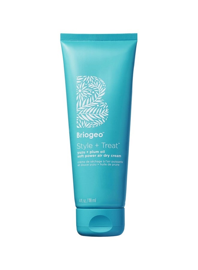 Briogeo Style + Treat Yuzu + Plum Oil Soft Power Air Dry Cream, Dries Soft, Enhance Natural Hair, Vegan, No Heat Styling, Smooths Frizzy Wavy Hair, Heatless Styling, Vegan, Cruelty-Free, 4 fl oz - Image 1