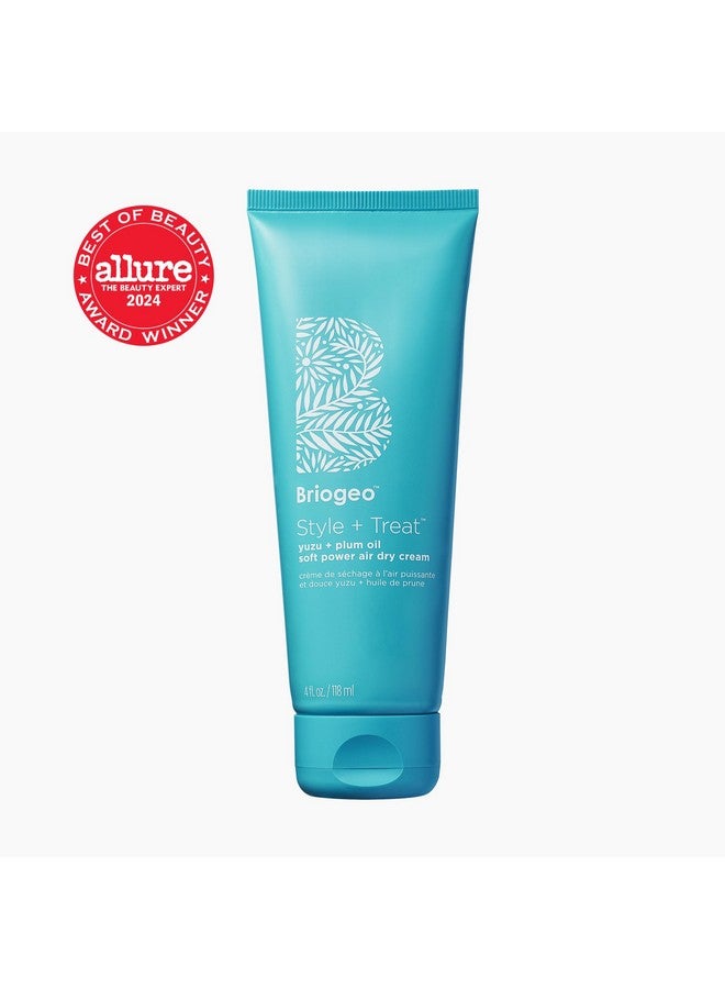 Briogeo Style + Treat Yuzu + Plum Oil Soft Power Air Dry Cream, Dries Soft, Enhance Natural Hair, Vegan, No Heat Styling, Smooths Frizzy Wavy Hair, Heatless Styling, Vegan, Cruelty-Free, 4 fl oz - Image 2