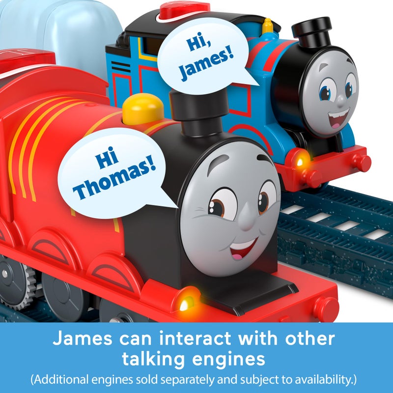 Thomas & Friends Motorized Toy Train Talking James Battery-Powered Engine with Sounds & Phrases for Pretend Play Preschool Kids Ages 3+ Years - Image 3