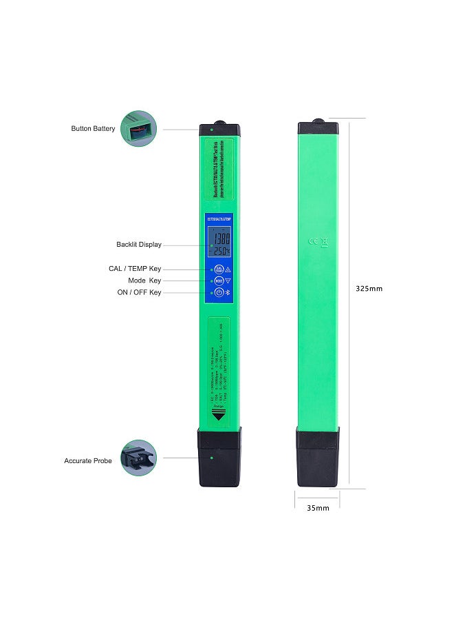 Generic Digital Water Tester 5 in 1 EC/TDS/SALT/S.G/TEMP Meter Backlight for Nutrients Growing Indoor Garden Home Brewing Pool Aquarium  - Image 3