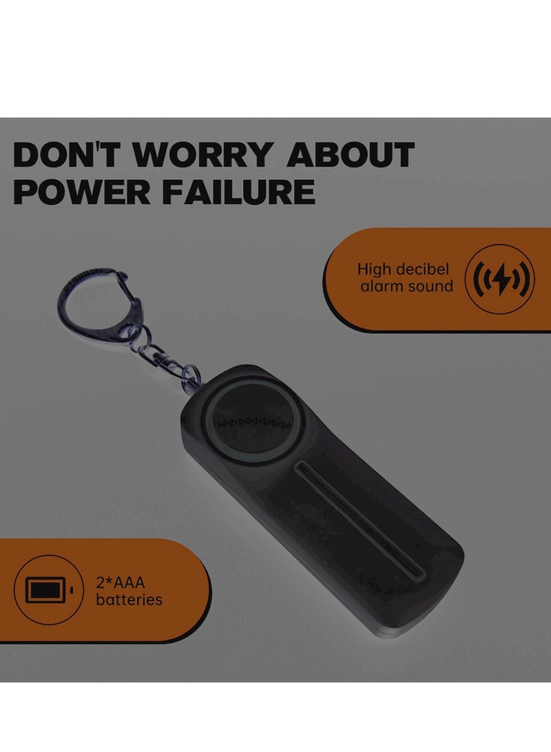جهاز إنذار شخصي 130 ديسيبل عالي الصوت مع ضوء LED ساطع ومحمول بحلقة مفاتيح - Image 2