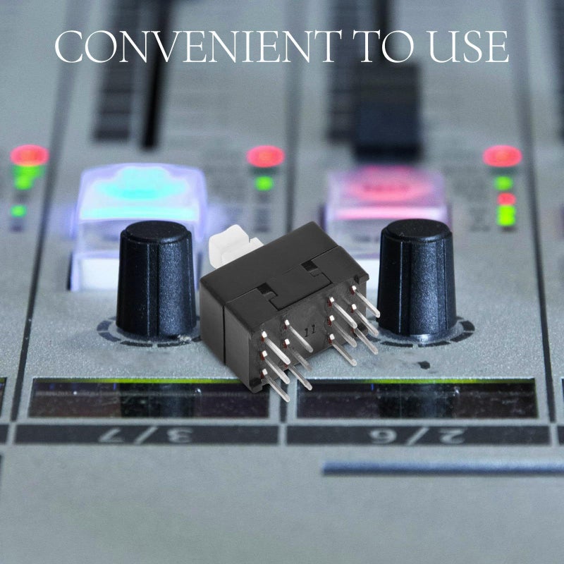 Kichvoe 4 Pack Mini Push Button Switch 8.5x13mm Self Locking Latching 12 Pins for Audio Mixer - Image 5