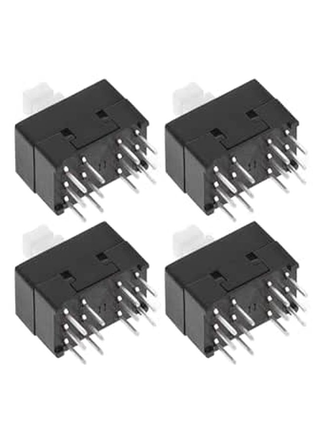Kichvoe 4 Pack Mini Push Button Switch 8.5x13mm Self Locking Latching 12 Pins for Audio Mixer - Image 1