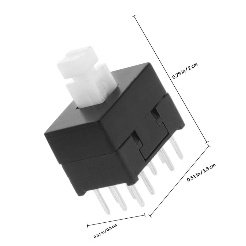 Kichvoe 4 Pack Mini Push Button Switch 8.5x13mm Self Locking Latching 12 Pins for Audio Mixer - Image 3