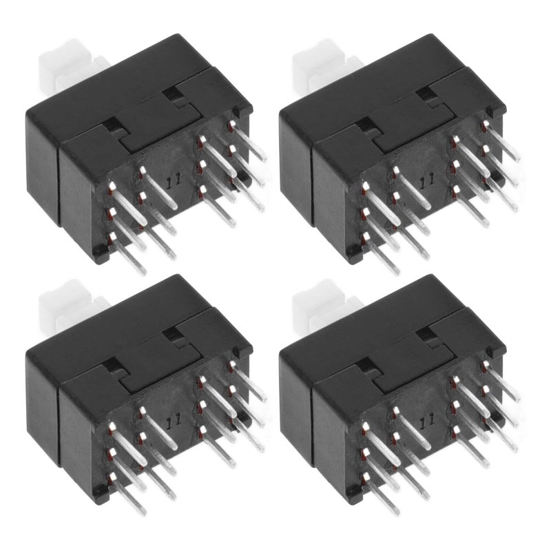 Kichvoe 4 Pack Mini Push Button Switch 8.5x13mm Self Locking Latching 12 Pins for Audio Mixer - Image 2