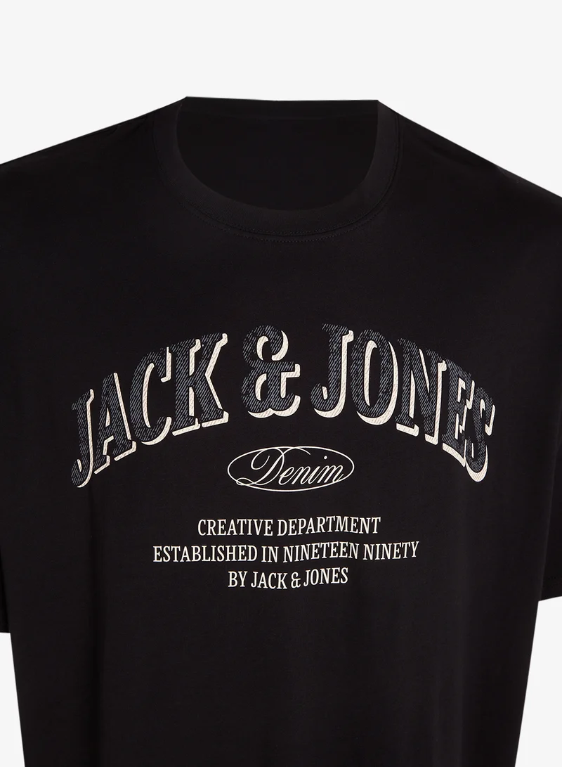 JACK & JONES  Logo Crew Neck Plus size T-Shirt for Men | Best Price UAE