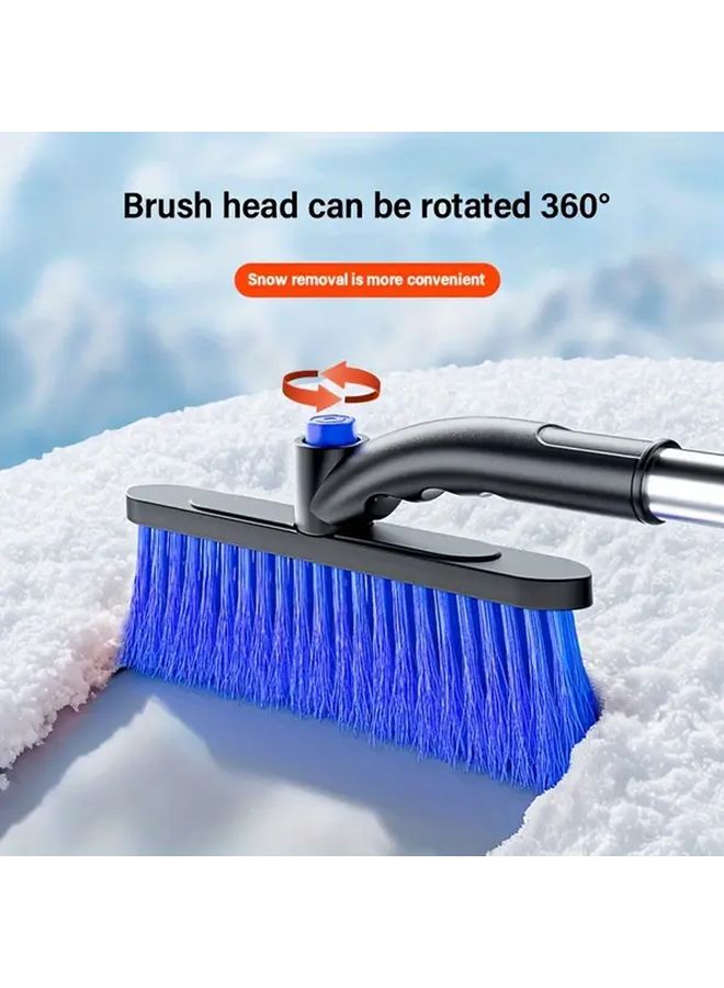 Blue Retractable Snow Shovel Brush with Ice Scraper Adjustable Handle ABS Car Tool - Image 5