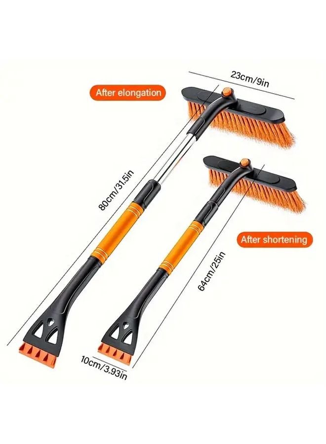 Blue Retractable Snow Shovel Brush with Ice Scraper Adjustable Handle ABS Car Tool - Image 3