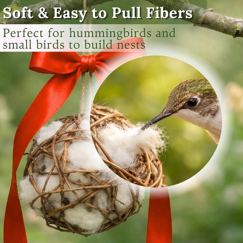 slivche Hummingbird Nesters - Bird Nesting Material Holder for Wild Birds Wrens Finches - Refillable Outdoor Bird Nesting Station to Build a Nest (Balls) - Image 5