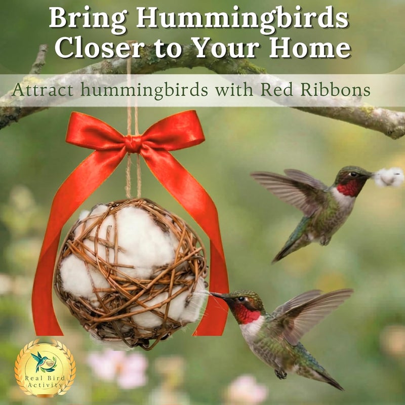 slivche Hummingbird Nesters - Bird Nesting Material Holder for Wild Birds Wrens Finches - Refillable Outdoor Bird Nesting Station to Build a Nest (Balls) - Image 2