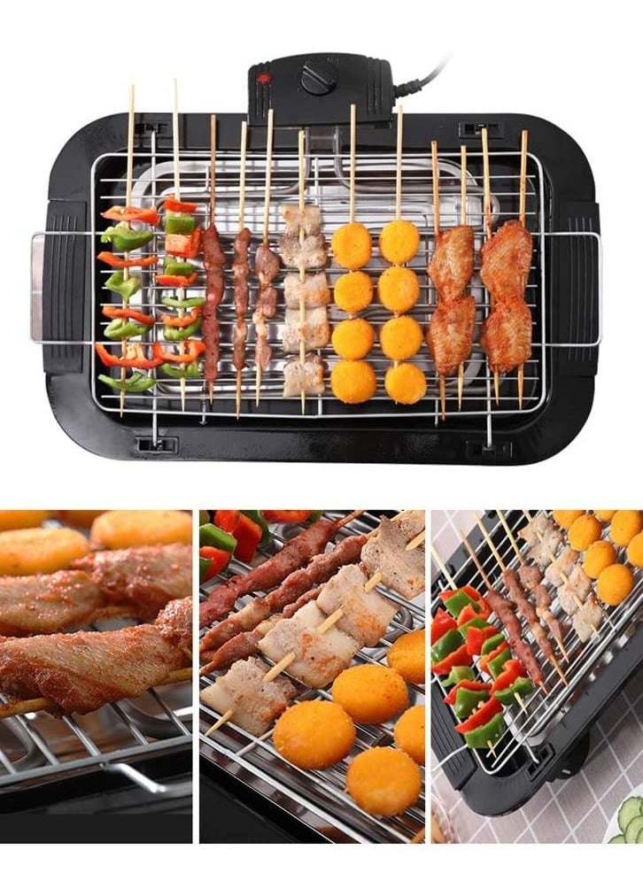 Generic - Smokeless Indoor/Outdoor Electric Grill Portable Tabletop Grill Kitchen BBQ Grills Adjustable Temperature Control,Removable Water Filled Drip Tray,2000W,Black（EU Plug） - Image 1