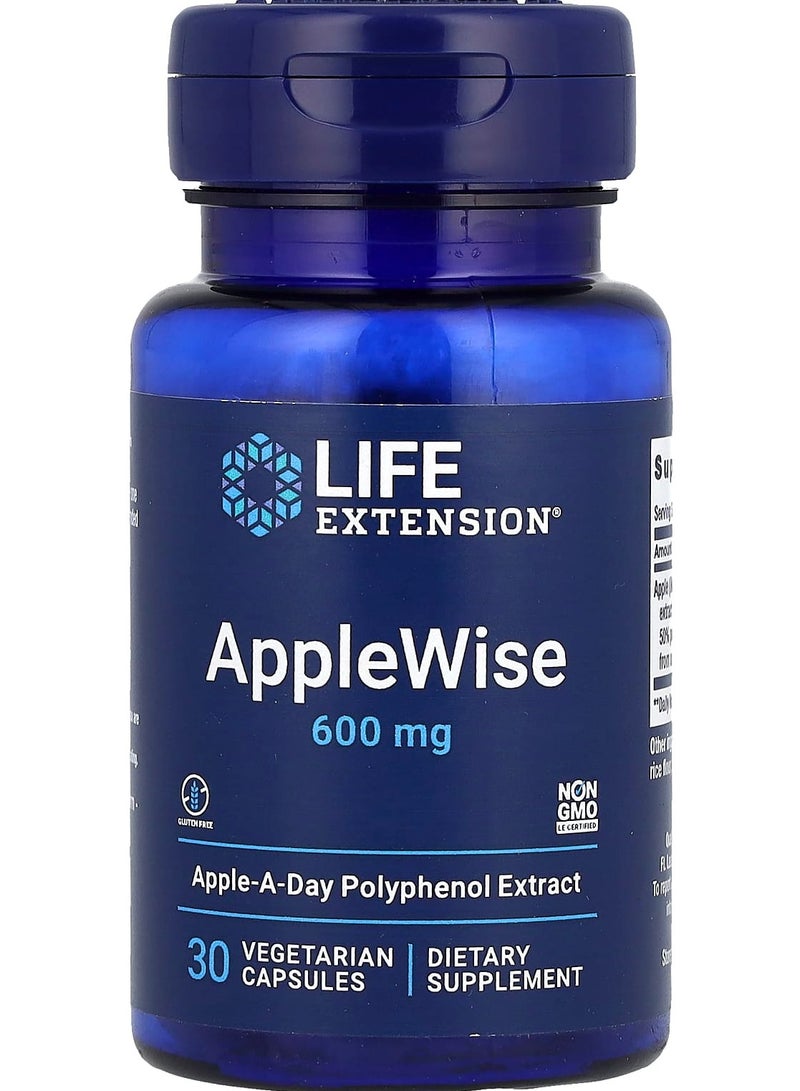 AppleWise, 600 mg, 30 Vegetarian Capsules