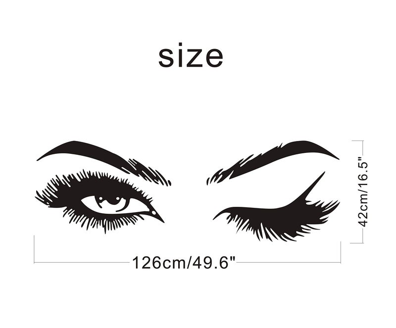 GESTYZ Fashionista Girl Wink Wall Decal with Beautiful Charming Eyelashes  Easy Peel and Stick Woman Mural Vinyl Art Decor for Living Room Bedroom(Y38) (Big) - Image 4