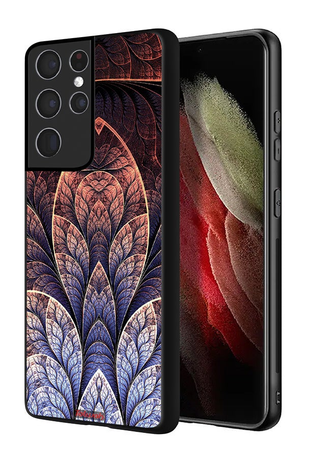 Tolwak Samsung Galaxy S21 Ultra 5G Protective Case Cover Floral Fractal Abstract - Image 1