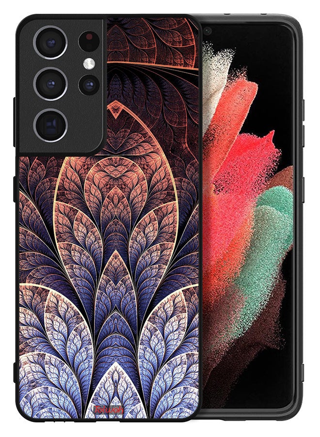 Tolwak Samsung Galaxy S21 Ultra 5G Protective Case Cover Floral Fractal Abstract - Image 2