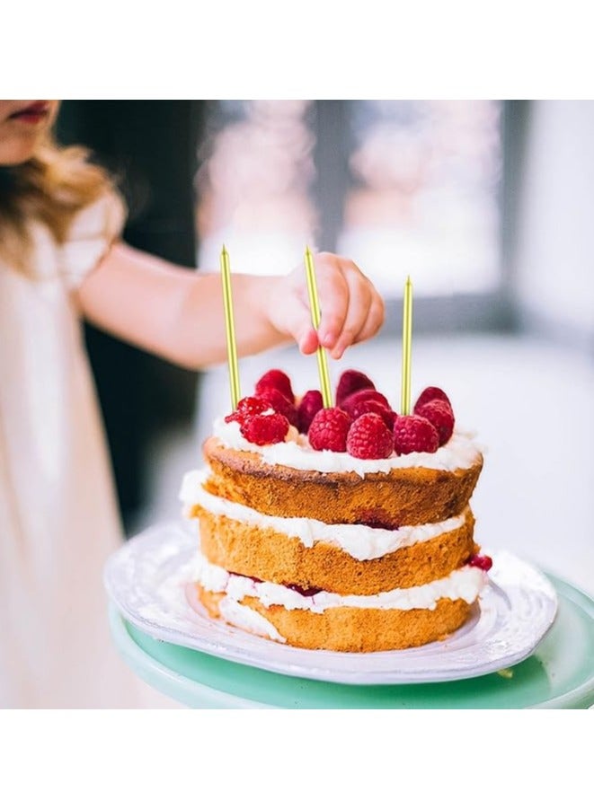 12 Count Birthday Candles Electroplate Birthday Candles Set Long Thin Cake Candles Slow Burning Candles for Birthday, Wedding, Lucky Party Decoration - Image 5