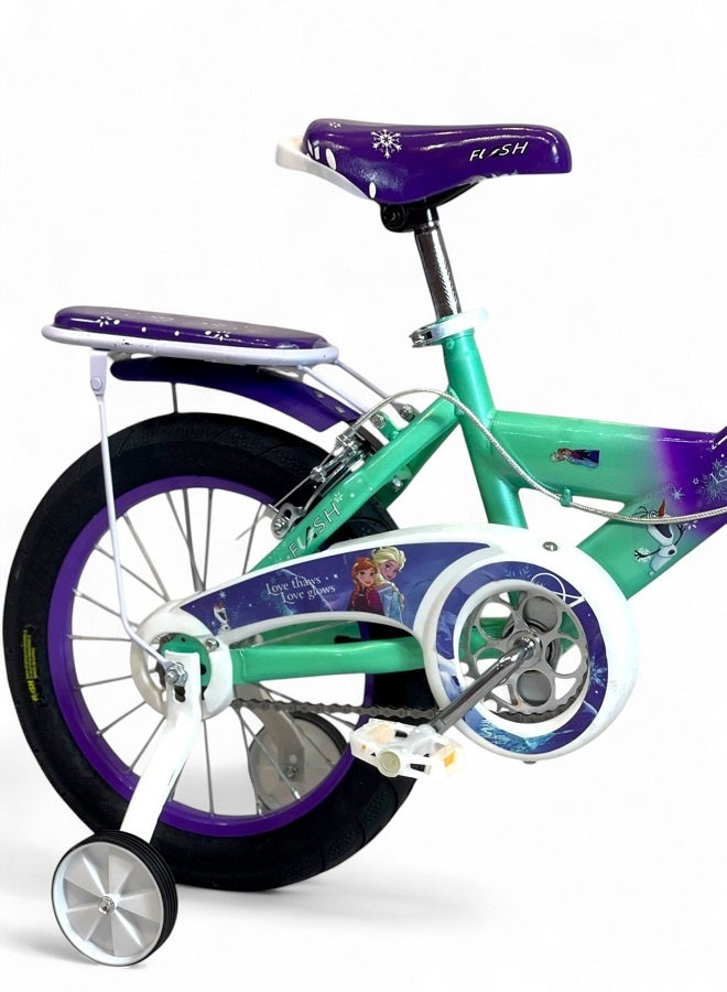 Flash Girls' bike with lights and sounds from Flash - Purple color - Size 12 - From 3 to 5 years - Official agent in Egypt, product GTG TOYS - Image 5