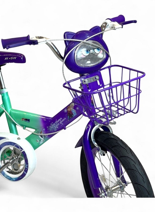 Flash Girls' bike with lights and sounds from Flash - Purple color - Size 12 - From 3 to 5 years - Official agent in Egypt, product GTG TOYS - Image 4
