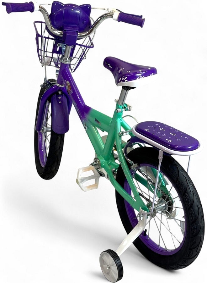 Flash Girls' bike with lights and sounds from Flash - Purple color - Size 12 - From 3 to 5 years - Official agent in Egypt, product GTG TOYS - Image 2