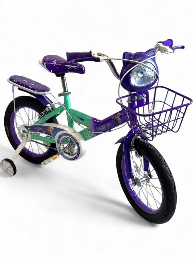Flash Girls' bike with lights and sounds from Flash - Purple color - Size 12 - From 3 to 5 years - Official agent in Egypt, product GTG TOYS - Image 1