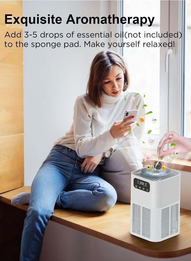Air Purifiers for Home, Up to 1076 ft², H13 True HEPA Air Filter with Fragrance Sponge, 25 dB Quiet Air Purifiers for Bedroom Pet Dander Pollen  - Image 2