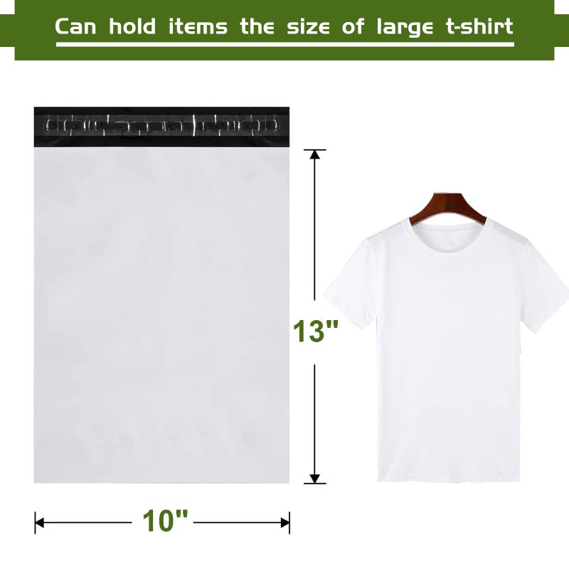 SJPACK 10x13-inch Poly Mailers 200pcs 2.5 Mil Envelopes Bags With Self-sealing Strip White Poly Bags - Image 2