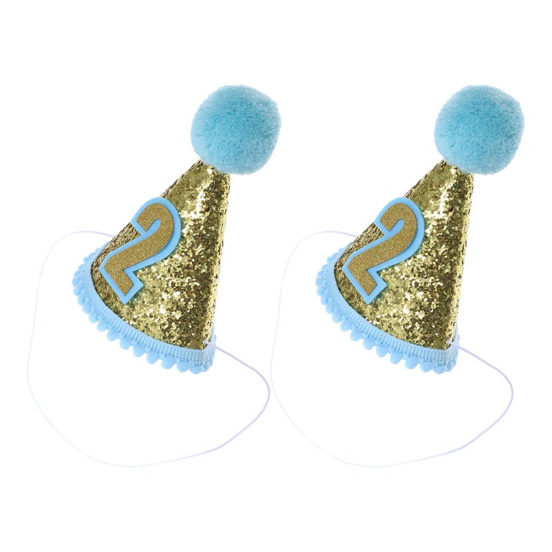2pcs Birthday Cone Hat: Birthday For Supplies Photo Props For 2 Year Old Kids Children Boys Girls Celebrations - Image 5