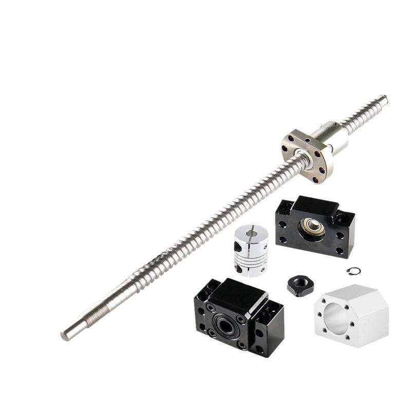 CHUANGNENG Ball Screw CNC Parts SFU1605 RM1605 16mm 1050mm with Metal Deflector Ball Screw nut BK/BF12 End Supports Ball NUT HOUSINGS 1pcs Coupler with end Machining,Length Approx 41.3inch/1050mm - Image 2