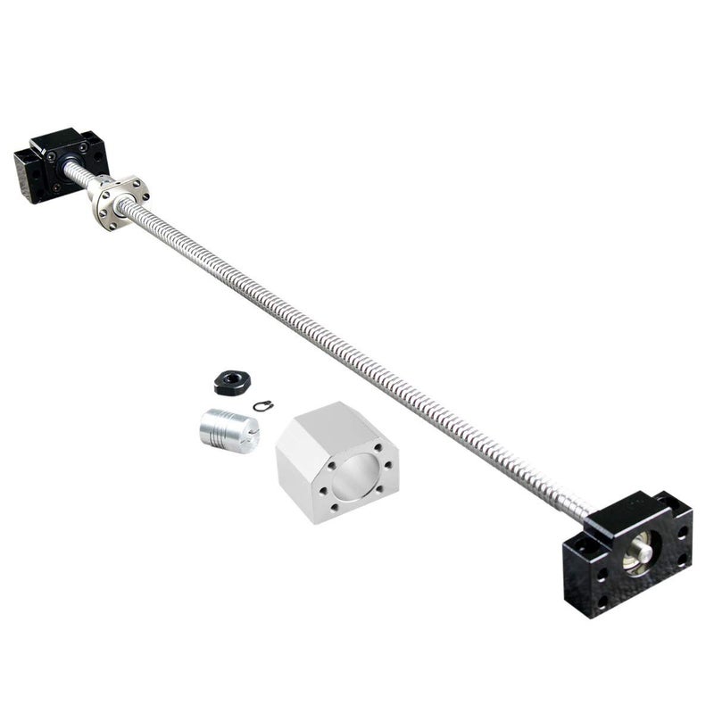 CHUANGNENG Ball Screw CNC Parts SFU1605 RM1605 16mm 1050mm with Metal Deflector Ball Screw nut BK/BF12 End Supports Ball NUT HOUSINGS 1pcs Coupler with end Machining,Length Approx 41.3inch/1050mm - Image 1