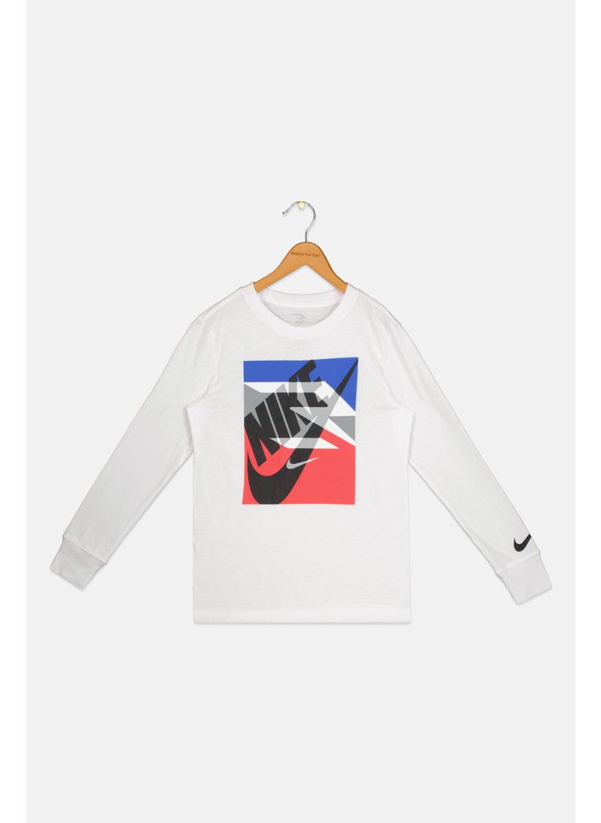 Nike Nike 3Brand by Russell Wilson Kids Boy Sportswear Fit Long Sleeve Training Sweatshirt, White  - Image 1