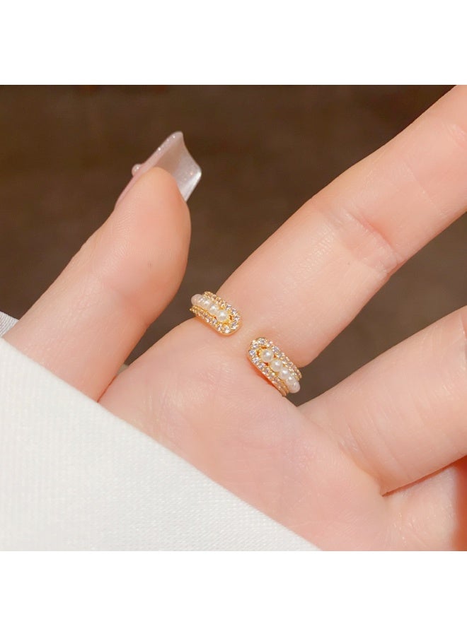 Adjustable Open Ring for Women, Fashion Pearl Ring Simple and Elegant, Sizeable Jewelry Gift - Image 2