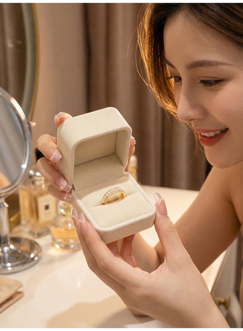 Adjustable Open Ring for Women, Fashion Pearl Ring Simple and Elegant, Sizeable Jewelry Gift - Image 5