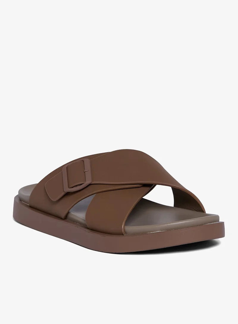 Geoomnii Geoomnii Men’s Arabic Sandals – Comfortable Casual Leather Slide Sandals for Everyday Wear