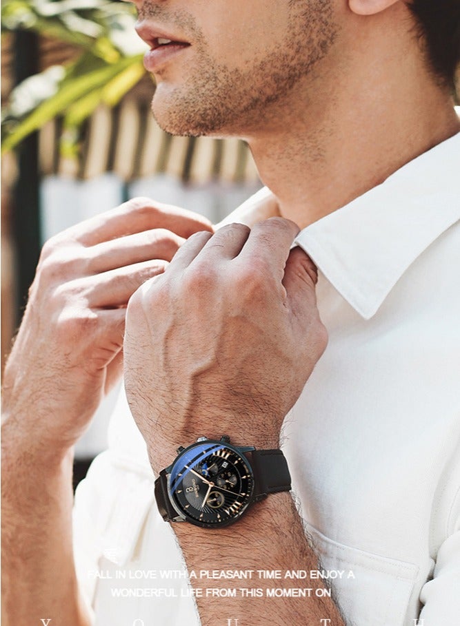 بينبوند ساعات للرجال ووتش الفاخرة الفولاذ المقاوم للصدأ الكوارتز للماء ووتش - Image 4