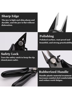 Oasisgalore 3.5-in Mini Cutter with Lock, Micro Wire Cutter with Spring, Small Snips - Black  - Image 4